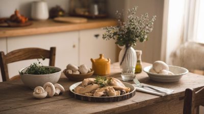 Cuisinez une blanquette de volaille forestière à seulement 2,13 € par convive