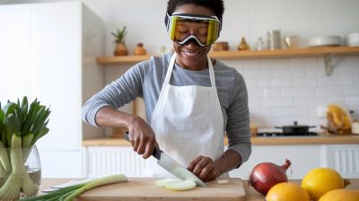 Une méthode efficace pour ne plus pleurer avec des oignons : portez des lunettes de ski